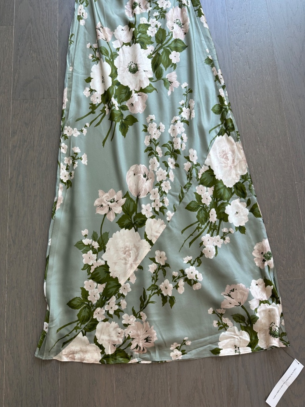 Reformation ANAIIS Silk Maxi Dress Tarragon Green Floral - Size 0 - with tags - Picture 3 of 10